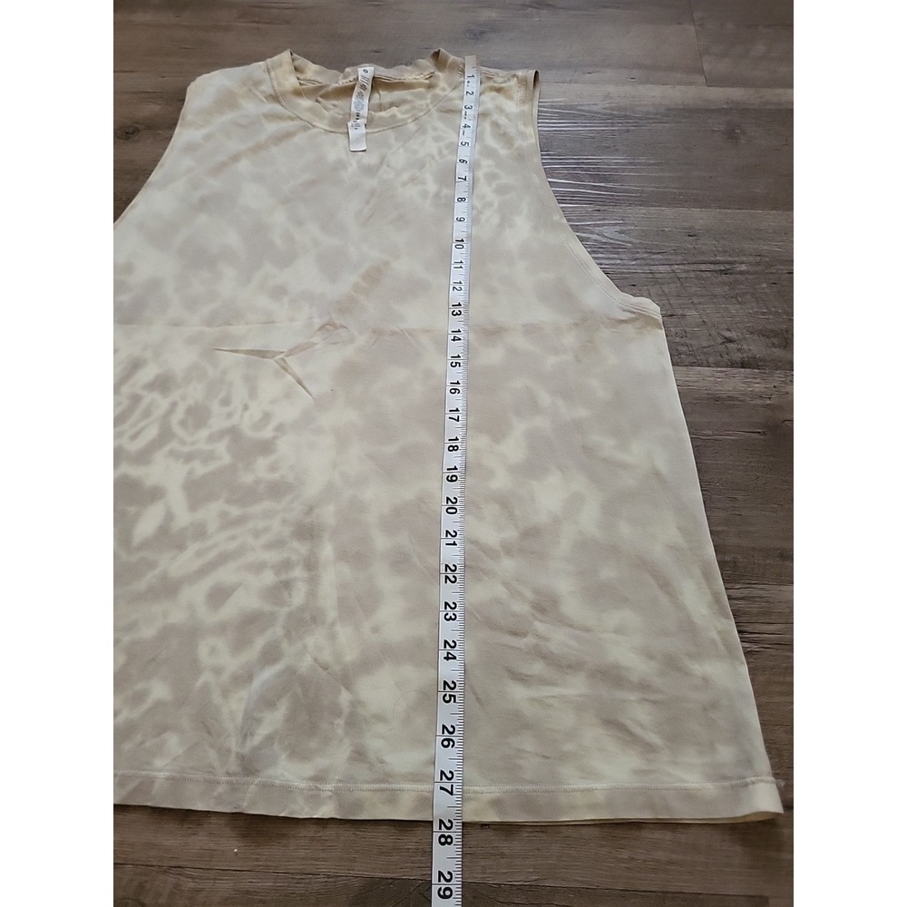 Lululemon Athletica Tie Dye Yellow Sleeveless Tank Top Size 12 Women - Picture 4 of 6